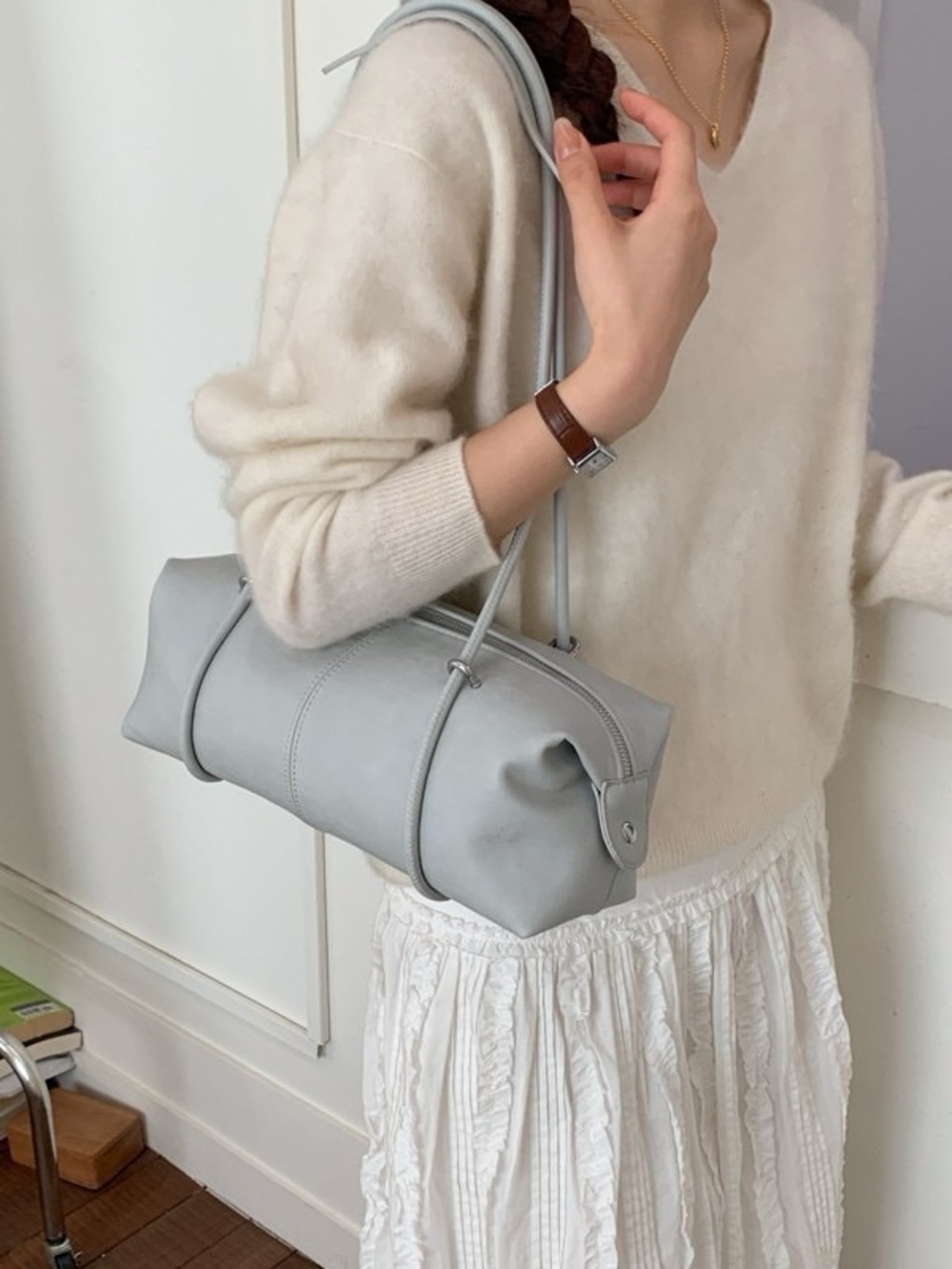 Minimalist Boston Shoulder Bag | Soft PU Leather Handbag | 3 Colors
